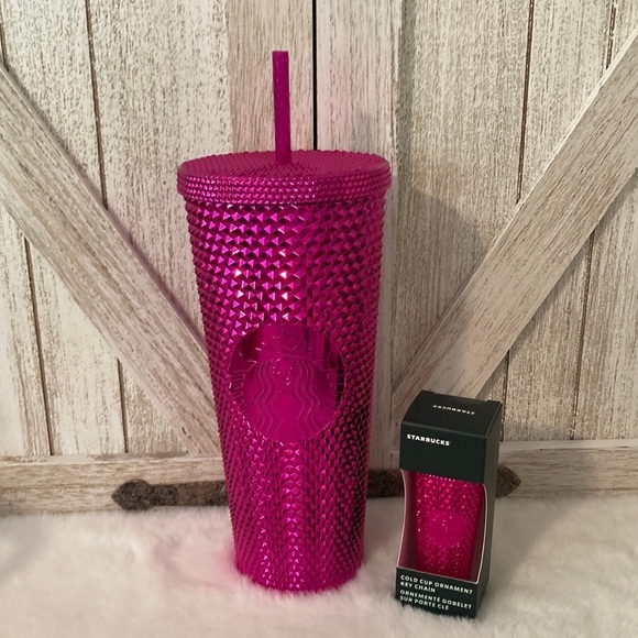COPY - Starbucks 2022 Christmas Metallic Sangria Studded Tumbler w/Ornament Key… - Picture 1 of 6